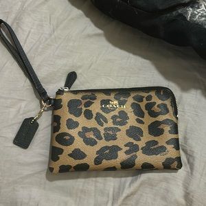 Leopard coach wristlet